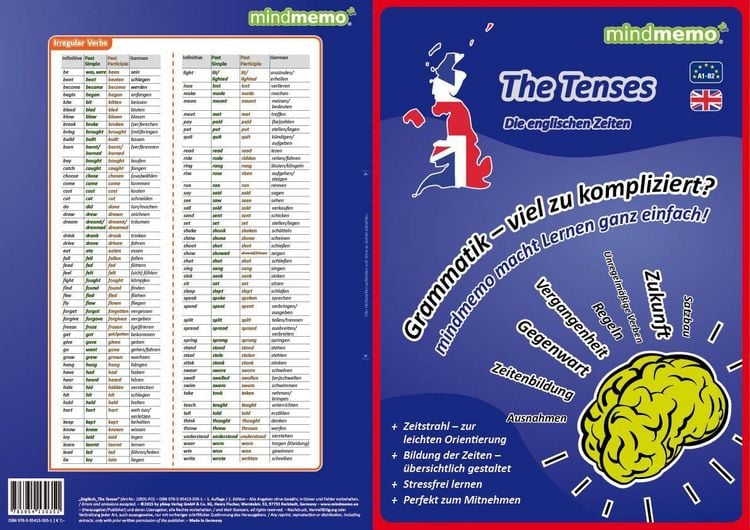 Produktbild: mindmemo Lernfolder - The Tenses - Die englischen Zeiten - Englische Grammatik Lernhilfe
