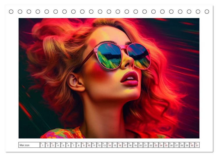 Produktbild: Popart Prinzessin (Tischkalender 2026 DIN A5 quer), CALVENDO Monatskalender