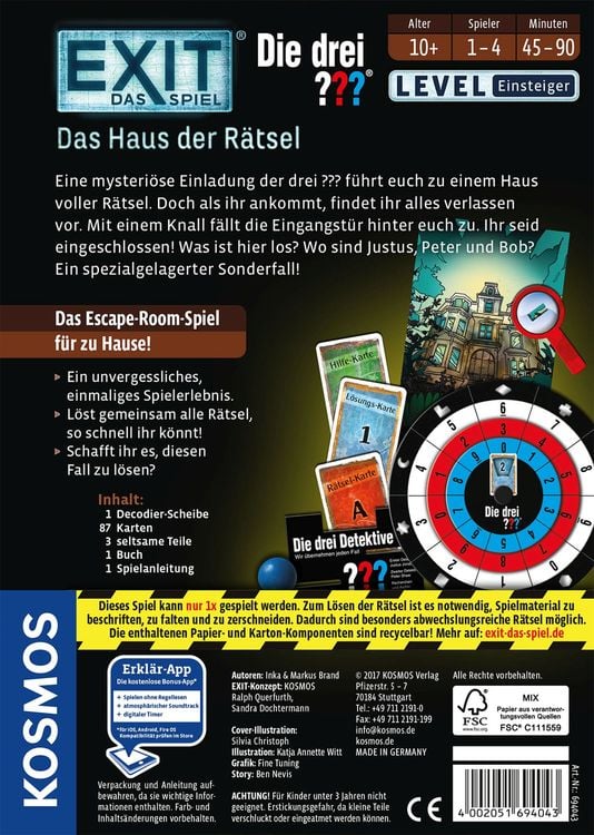 EXIT, Das Spiel - Die Drei ???, Das Haus der Rätsel