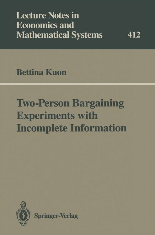 Produktbild: Two-Person Bargaining Experiments with Incomplete Information