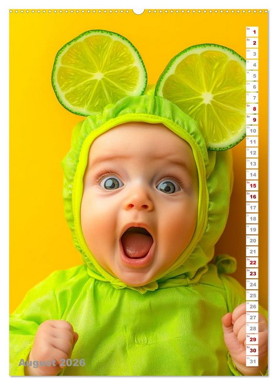 Produktbild: Babys in Bestform - Lustige Fr&uuml;chtchen (hochwertiger Premium Wandkalender 2026 DIN A2 hoch), Kunstdruck in Hochglanz