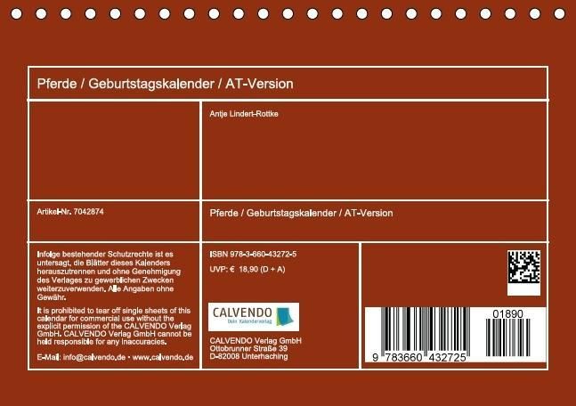 Produktbild: Pferde / Geburtstagskalender / AT-Version (Tischkalender immerw&auml;hrend DIN A5 quer)