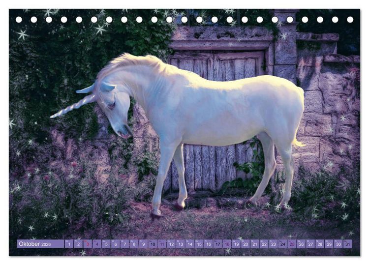 Produktbild: Einhorn Welt - vertr&auml;umte Einhornbilder (Tischkalender 2026 DIN A5 quer), CALVENDO Monatskalender