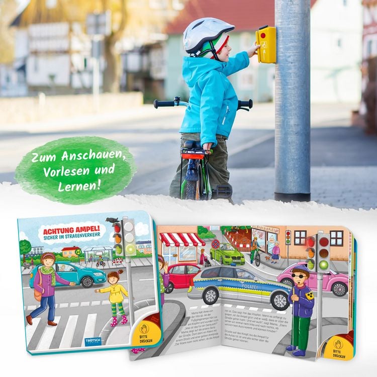 Produktbild: Tr&ouml;tsch Pappenbuch mit Licht Achtung Ampel Sicher im Stra&szlig;enverkehr