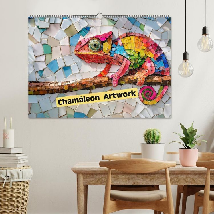 Produktbild: Cham&auml;leon Artwork (Wandkalender 2026 DIN A2 quer), CALVENDO Monatskalender