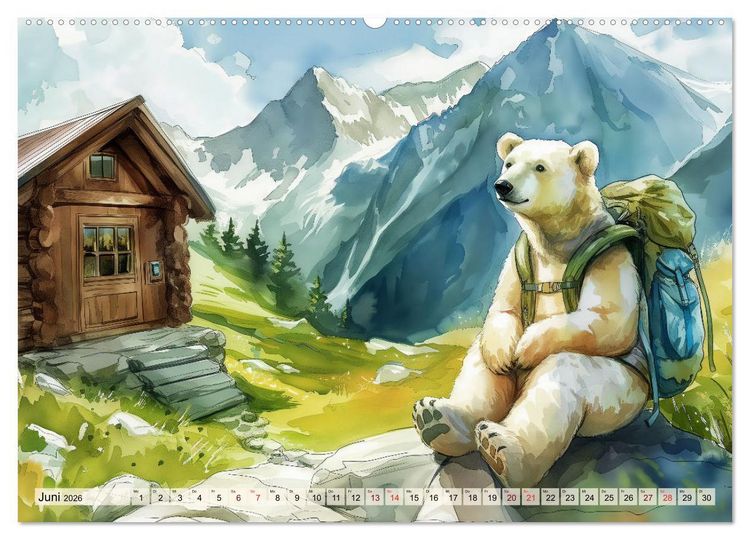 Produktbild: Eisb&auml;r Eik auf Europareise (Wandkalender 2026 DIN A2 quer), CALVENDO Monatskalender