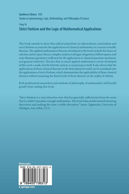 Produktbild: Strict Finitism and the Logic of Mathematical Applications