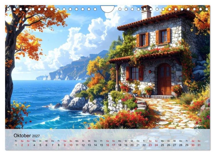 Produktbild: Romantische italienische H&auml;user am Meer (Wandkalender 2027 DIN A4 quer), CALVENDO Monatskalender