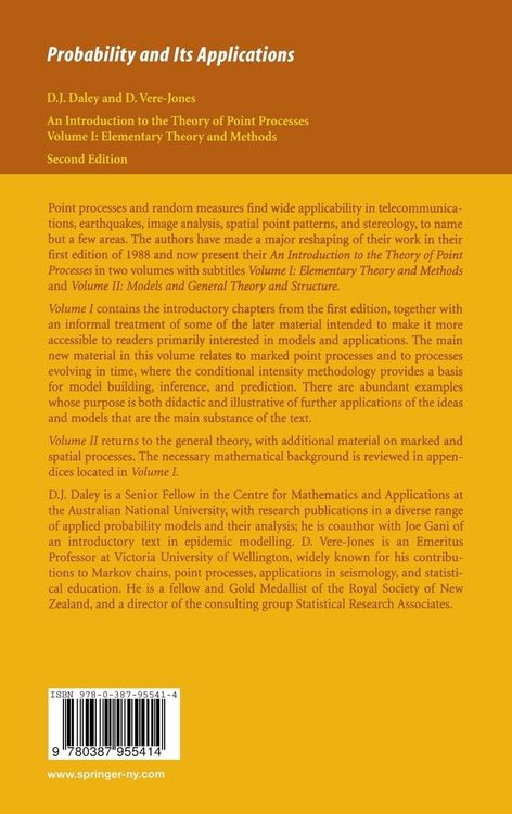 Produktbild: An Introduction to the Theory of Point Processes
