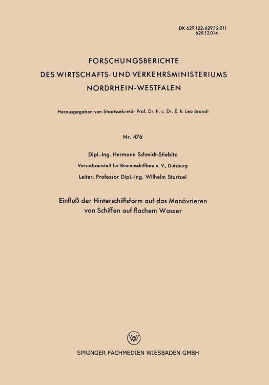 Produktbild: Einflu&szlig; der Hinterschiffsform auf das Man&ouml;vrieren von Schiffen auf flachem Wasser