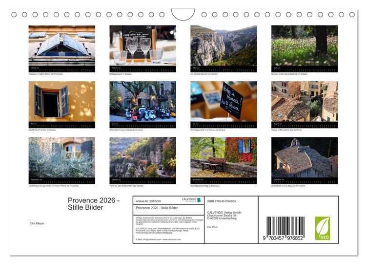 Produktbild: Provence 2026 - Stille Bilder (Wandkalender 2026 DIN A4 quer), CALVENDO Monatskalender