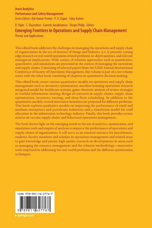 Produktbild: Emerging Frontiers in Operations and Supply Chain Management
