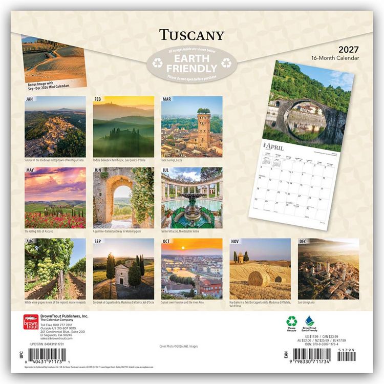 Produktbild: Tuscany &ndash; Toskana 2027 &ndash; 16-Monatskalender