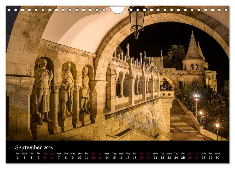 Produktbild: Danube River Nightlights (Wall Calendar 2026 DIN A4 landscape), CALVENDO 12 Month Wall Calendar
