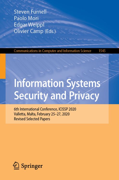 Produktbild: Information Systems Security and Privacy