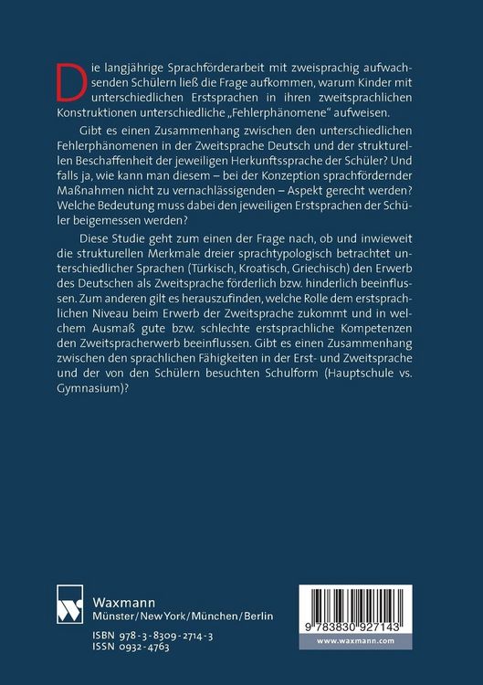 Produktbild: Der Einfluss der Erstsprache auf den Erwerb der Zweitsprache