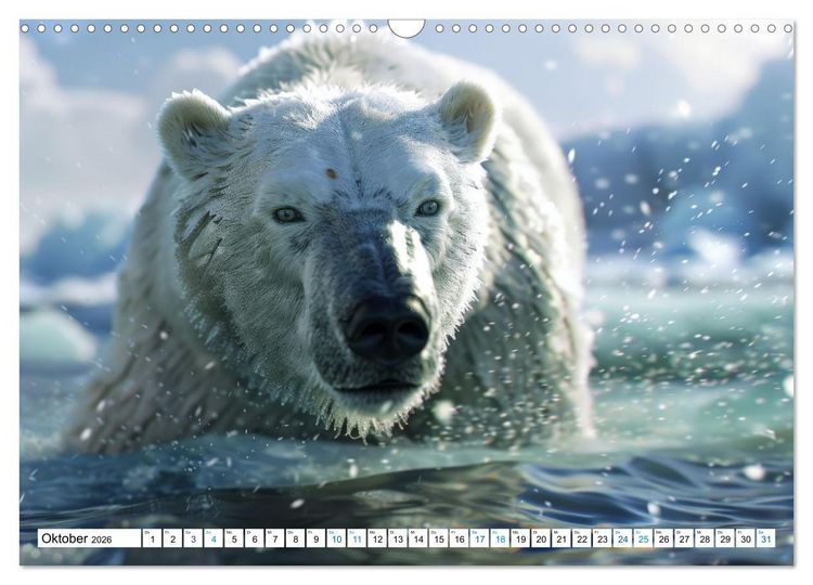 Produktbild: Wei&szlig;e W&auml;chter des Nordens: Ein Jahr im Reich der Eisb&auml;ren (Wandkalender 2026 DIN A3 quer), CALVENDO Monatskalender