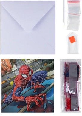 Produktbild: Craft Buddy CCK-MCU905 - Crystal Art Card Kit, Marvel Spiderman, 18x18 cm, Diamond Painting, Kunst-Gru&szlig;karte