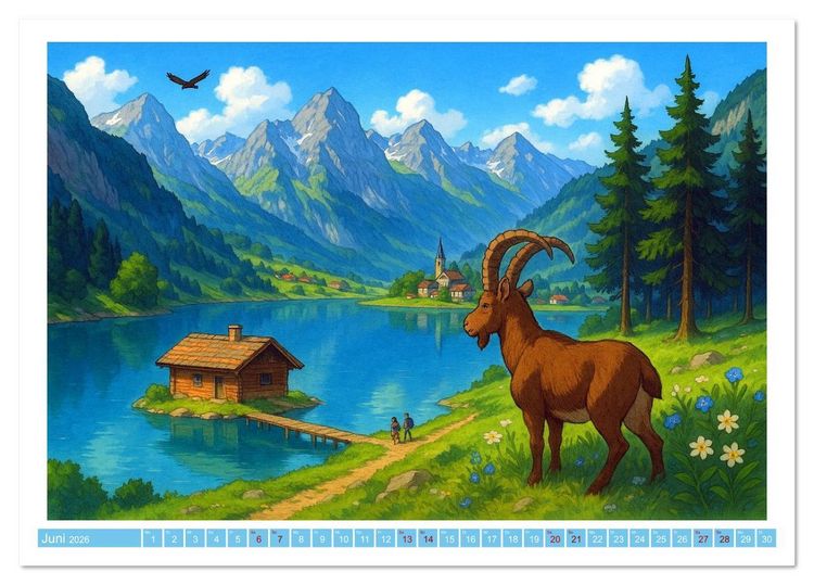 Produktbild: Wo Heidi gern gewesen w&auml;re (Tischkalender 2026 DIN A5 quer), CALVENDO Monatskalender