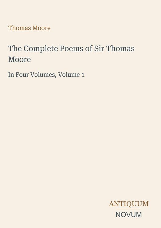 Produktbild: The Complete Poems of Sir Thomas Moore