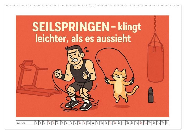 Produktbild: Kraftsport, Hanteln und Humor (hochwertiger Premium Wandkalender 2026 DIN A2 quer), Kunstdruck in Hochglanz