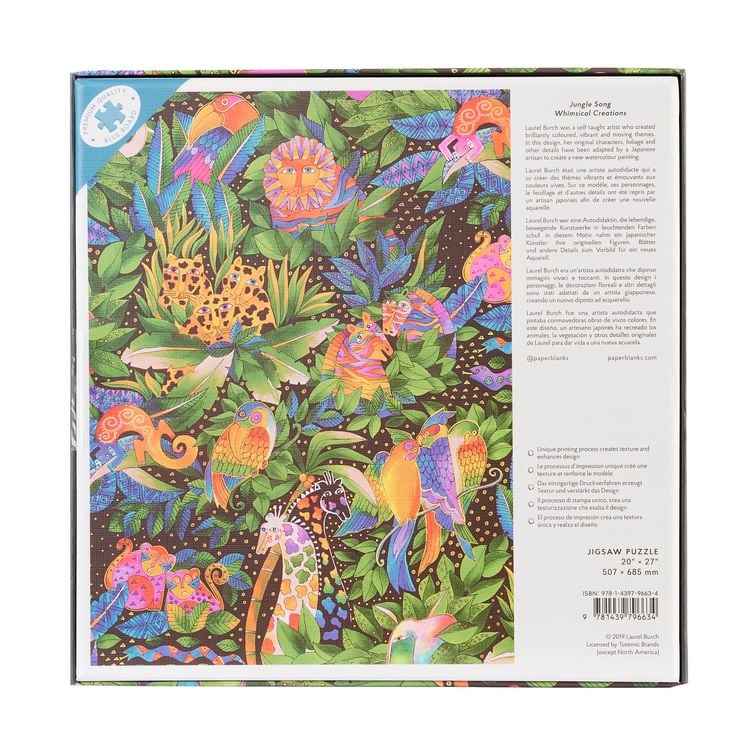 Produktbild: Jungle Song 1000 Piece Jigsaw Puzzle, Laurel Burch Collection by Paperblanks (Whimsical Creations)