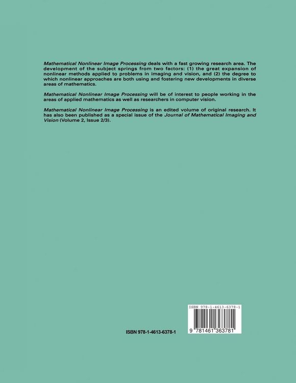 Produktbild: Mathematical Nonlinear Image Processing