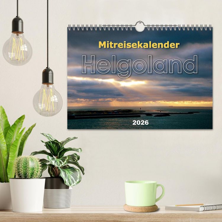 Produktbild: Mitreisekalender 2026 Helgoland (Wandkalender 2026 DIN A4 quer), CALVENDO Monatskalender