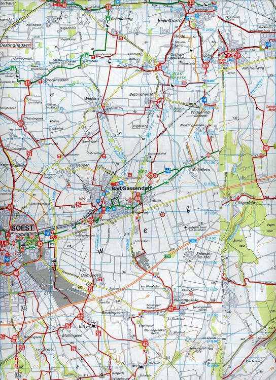 Produktbild: BVA Radwanderkarte Kreis Soest die sch&ouml;nsten Radtouren 1:50.000