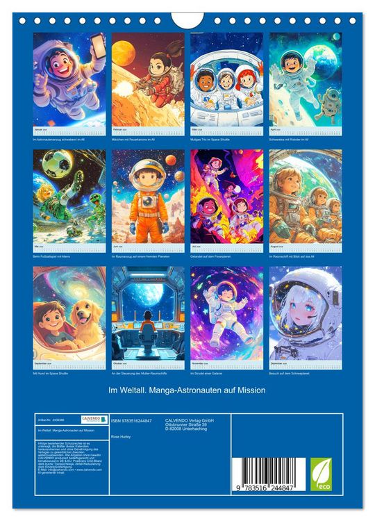 Produktbild: Im Weltall. Manga-Astronauten auf Mission (Wandkalender 2026 DIN A4 hoch), CALVENDO Monatskalender