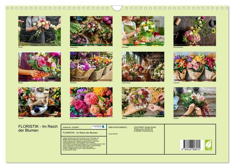 Produktbild: FLORISTIK - Im Reich der Blumen (Wandkalender 2027 DIN A3 quer), CALVENDO Monatskalender