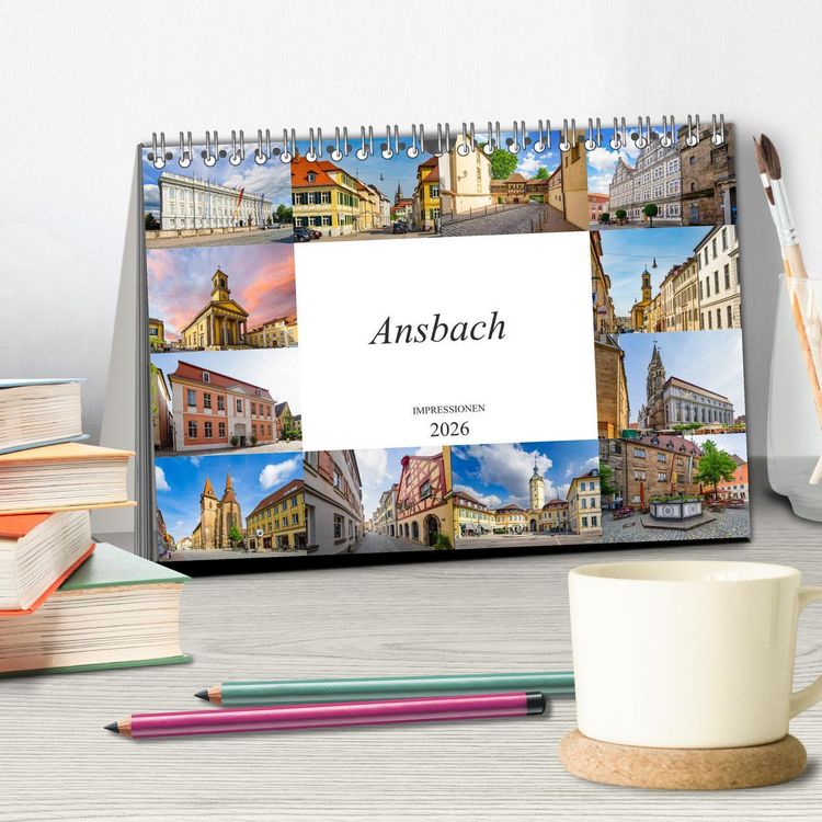 Produktbild: Ansbach Impressionen (Tischkalender 2026 DIN A5 quer), CALVENDO Monatskalender