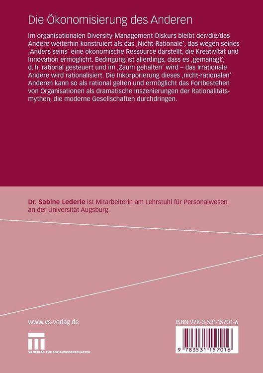 Produktbild: Die &Ouml;konomisierung des Anderen