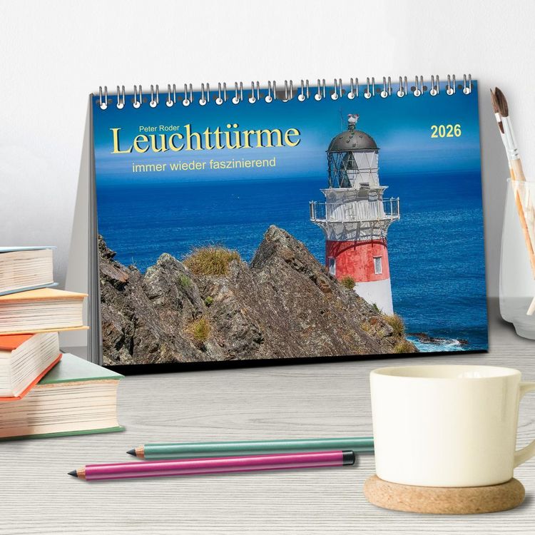 Produktbild: Leucht&uuml;rme - immer wieder faszinierend (Tischkalender 2026 DIN A5 quer), CALVENDO Monatskalender