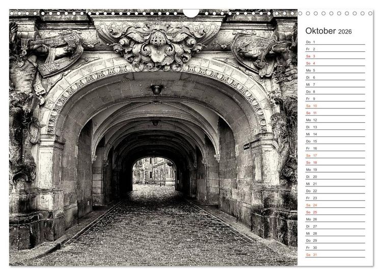 Produktbild: Dresden Schwarz-Wei&szlig; (Wandkalender 2026 DIN A3 quer), CALVENDO Monatskalender