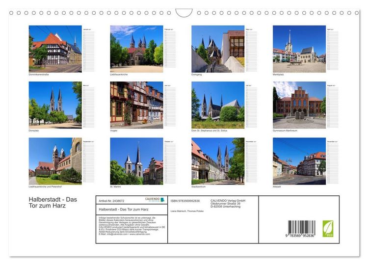 Produktbild: Halberstadt - Das Tor zum Harz (Wandkalender 2027 DIN A3 quer), CALVENDO Monatskalender