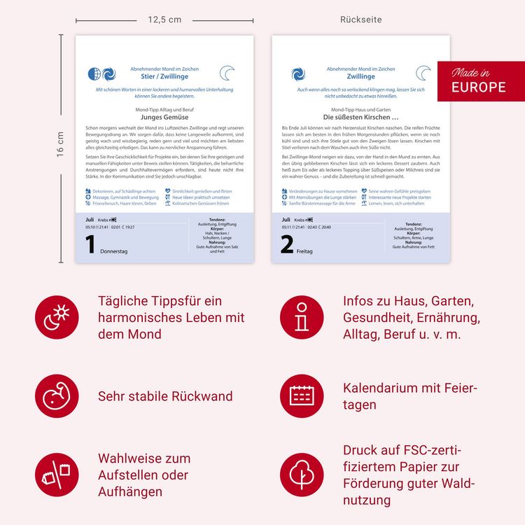 Produktbild: Leben mit dem Mond Tagesabrei&szlig;kalender 2027 - Praktische Tipps Tag f&uuml;r Tag