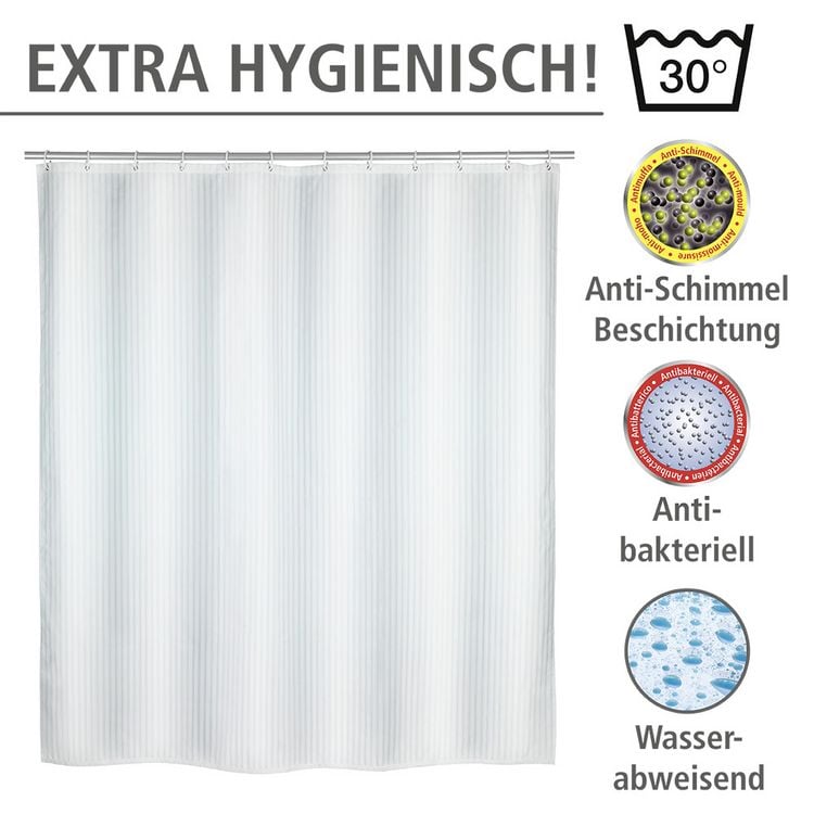 Produktbild: Anti-Schimmel Duschvorhang Mod. Palais, Textil (Polyester), 180 x 200 cm, waschbar