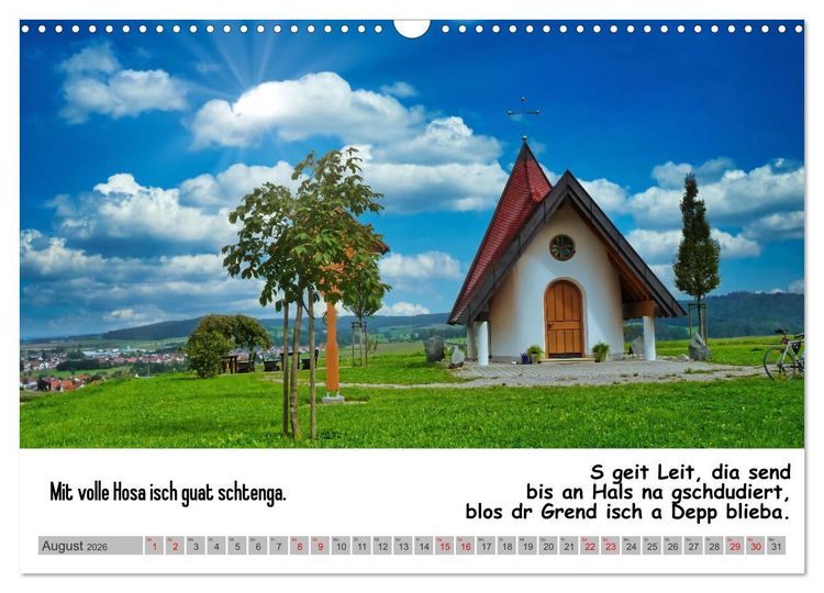 Produktbild: Schw&auml;bische Sprichw&ouml;rter 1 Wi ma hald so said! (Wandkalender 2026 DIN A3 quer), CALVENDO Monatskalender
