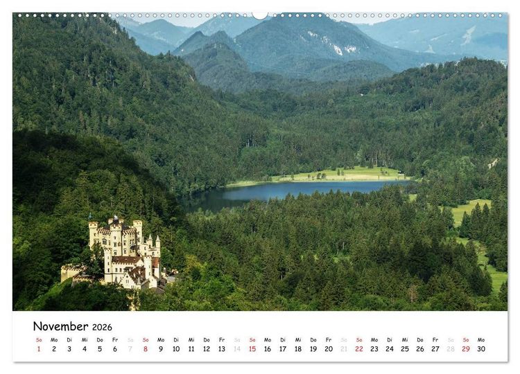 Produktbild: Schl&ouml;sser und G&auml;rten S&uuml;ddeutschland (hochwertiger Premium Wandkalender 2026 DIN A2 quer), Kunstdruck in Hochglanz