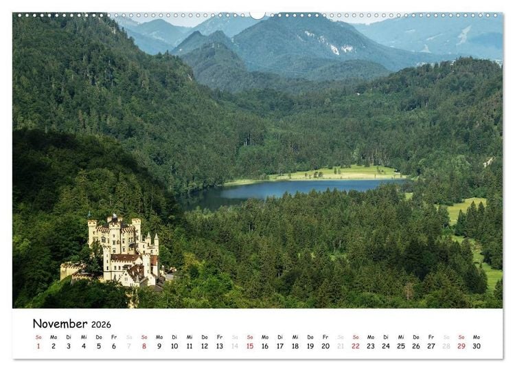 Produktbild: Schl&ouml;sser und G&auml;rten S&uuml;ddeutschland (Wandkalender 2026 DIN A2 quer), CALVENDO Monatskalender