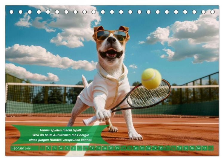 Produktbild: Der tierisch lustige Tennis-Kalender (Tischkalender 2026 DIN A5 quer), CALVENDO Monatskalender