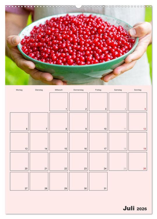 Produktbild: Obst Kalender - GESUND DURCH DAS JAHR (hochwertiger Premium Wandkalender 2026 DIN A2 hoch), Kunstdruck in Hochglanz