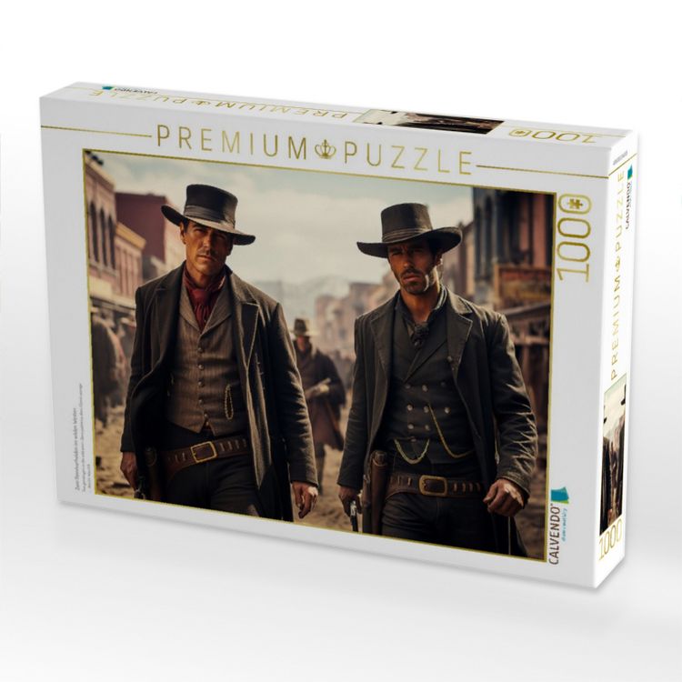 Produktbild: CALVENDO Puzzle Zwei Revolverhelden im wilden Westen | 1000 Teile Lege-Gr&ouml;&szlig;e 64x48cm Foto-Puzzle f&uuml;r gl&uuml;ckliche Stunden