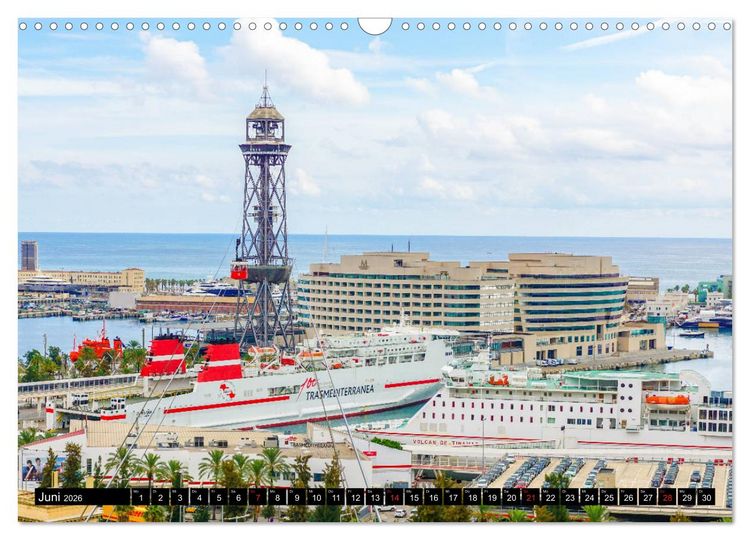 Produktbild: Barcelona - &Uuml;ber den D&auml;chern Kataloniens (Wandkalender 2026 DIN A3 quer), CALVENDO Monatskalender