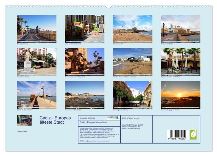 Produktbild: C&aacute;diz - Europas &auml;lteste Stadt (hochwertiger Premium Wandkalender 2026 DIN A2 quer), Kunstdruck in Hochglanz