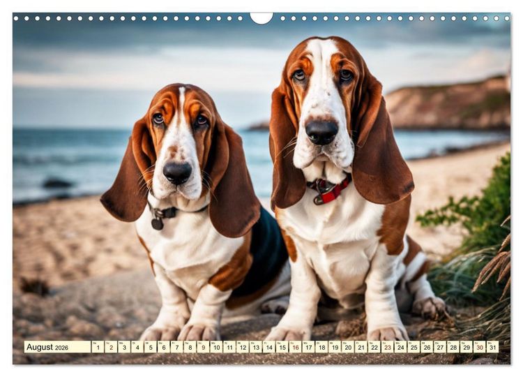 Produktbild: Basset Hound - unverkennbar (Wandkalender 2026 DIN A3 quer), CALVENDO Monatskalender