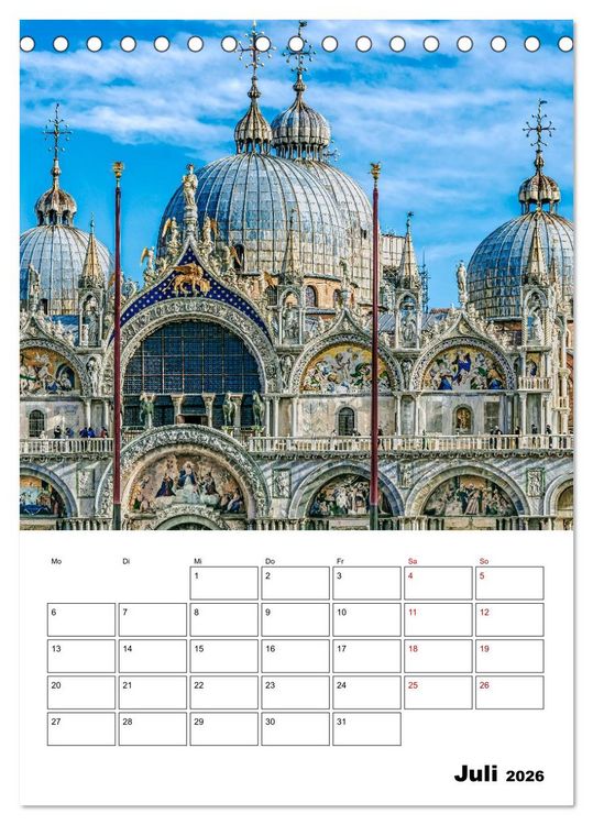 Produktbild: Venedig Kulisse der Serenissima - Terminplaner (Tischkalender 2026 DIN A5 hoch), CALVENDO Monatskalender