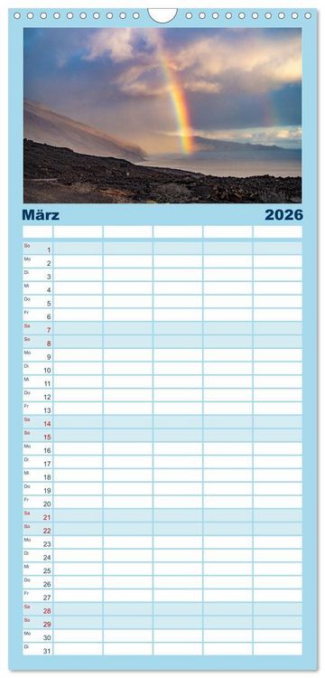 Produktbild: Familienplaner 2026 - Kanarische Inseln - El Hierro mit 5 Spalten (Wandkalender, 21 x 45 cm) CALVENDO