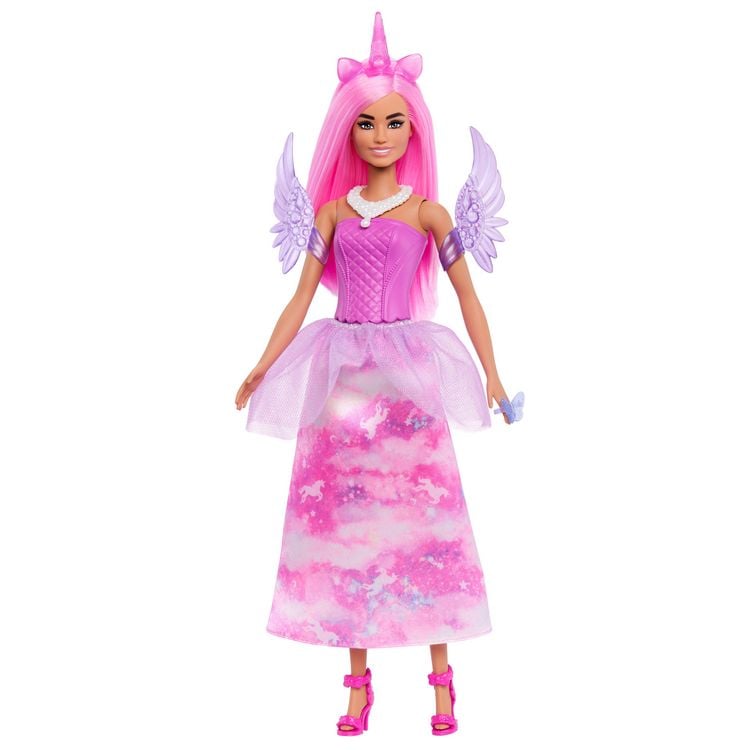 Produktbild: Barbie-Adventskalender mit Modepuppe und 24 Überraschungs-Accessoires mit Einhorn und Tieren